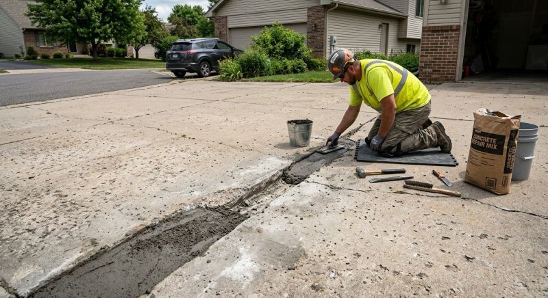 Concrete Driveway Patching in West Des Moines, IA