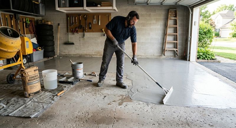 Garage Concrete Resurfacing in West Des Moines, IA
