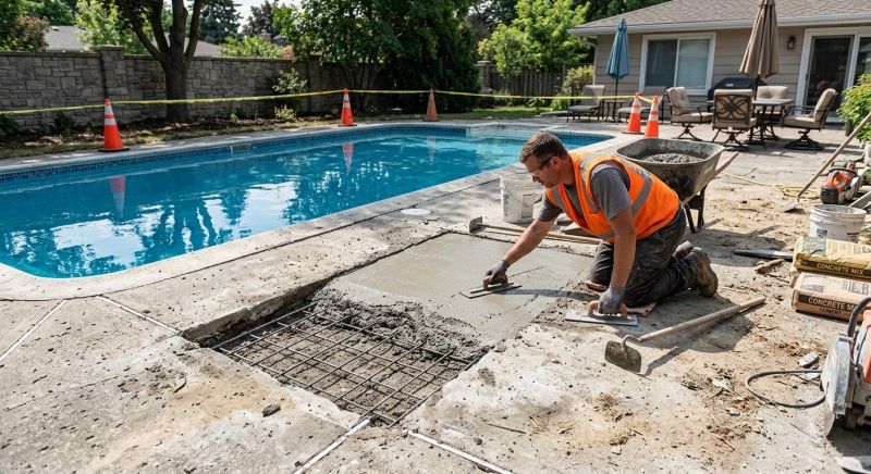 Concrete Pool Patio Repair in Des Moines, IA
