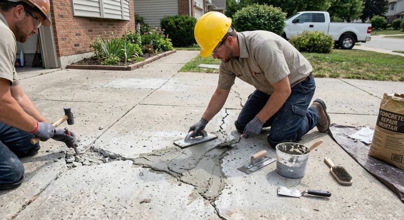 Cracked Concrete Repair in West Des Moines, IA