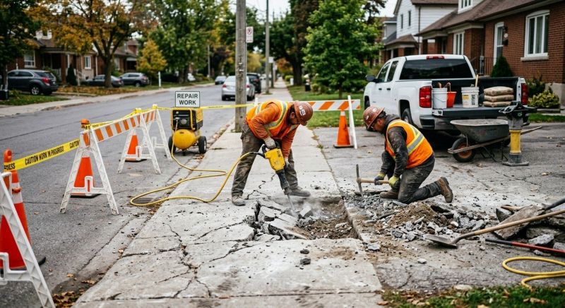 Cracked Sidewalk Repair in West Des Moines, IA