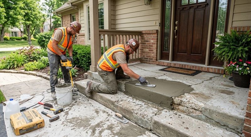 Entryway Concrete Repair in West Des Moines, IA