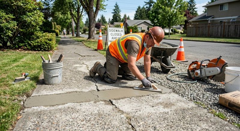 Sidewalk Concrete Repair in West Des Moines, IA